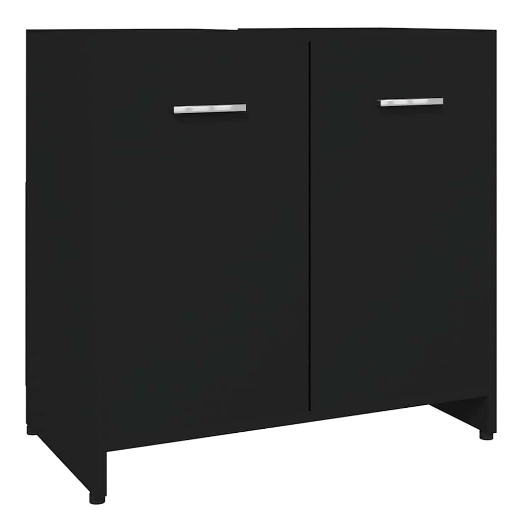 Bathroom Cabinet Black 60x33x61 cm Engineered Wood