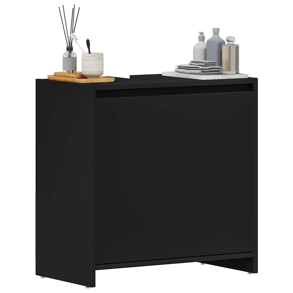 Bathroom Cabinet Black 60x33x61 cm Engineered Wood