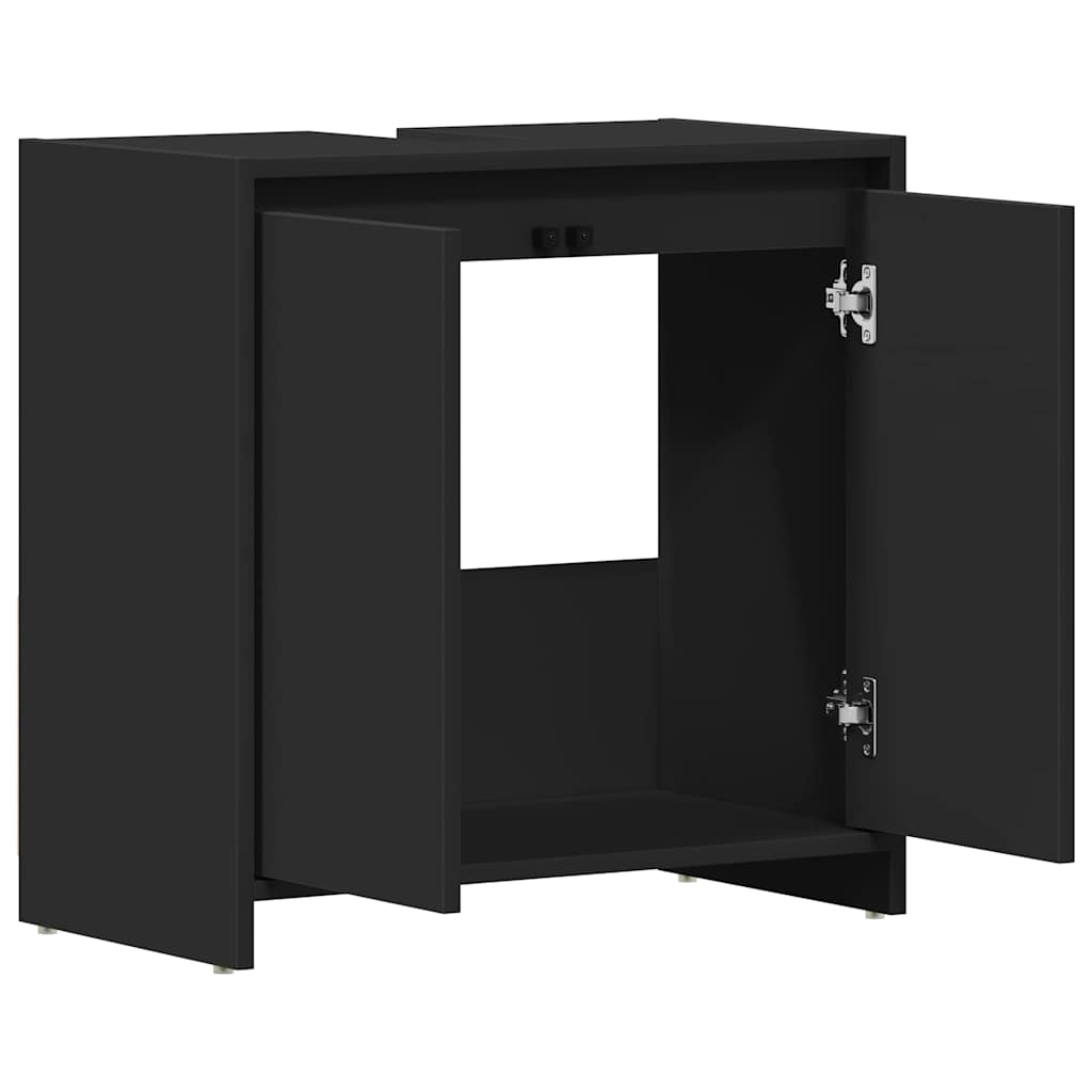 Bathroom Cabinet Black 60x33x61 cm Engineered Wood