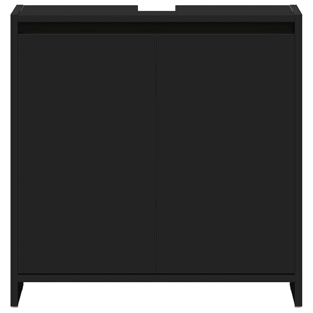 Bathroom Cabinet Black 60x33x61 cm Engineered Wood