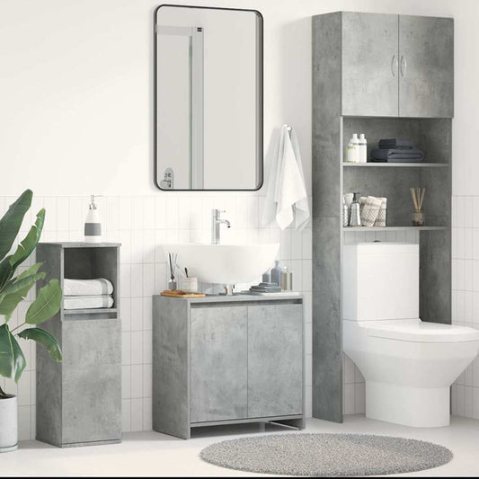 Bathroom Cabinet Concrete Grey 60x33x61 cm Engineered Wood