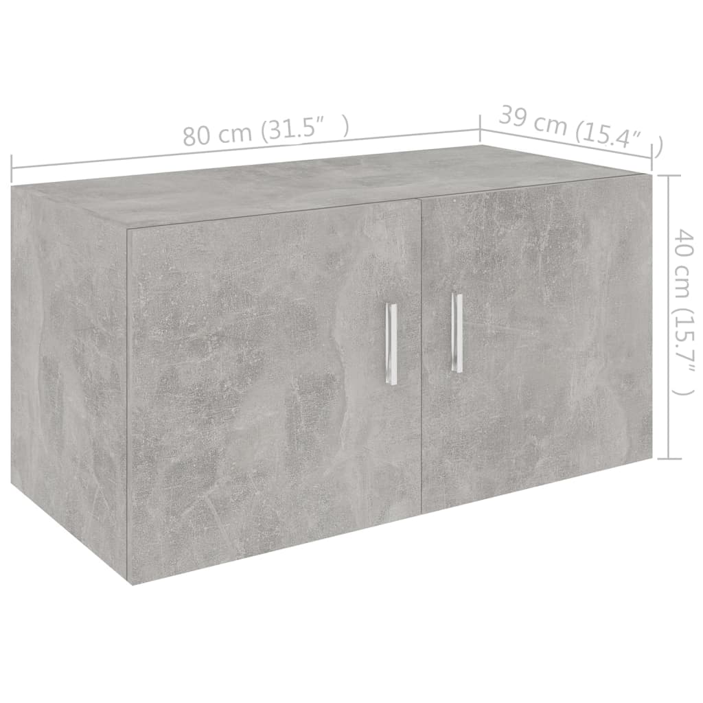 Wall Mounted Cabinet Concrete Grey 80x39x40 cm Engineered Wood