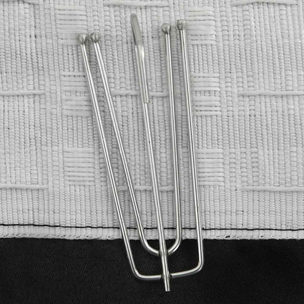 Linen-Look Blackout Curtains with Hooks Black 290x245 cm