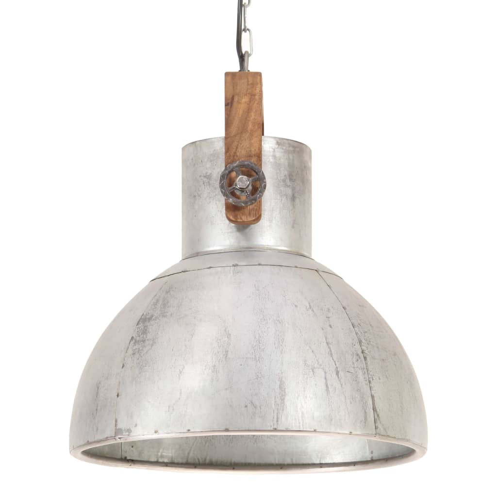 Industrial Hanging Lamp 25 W Silver Round 40 cm E27