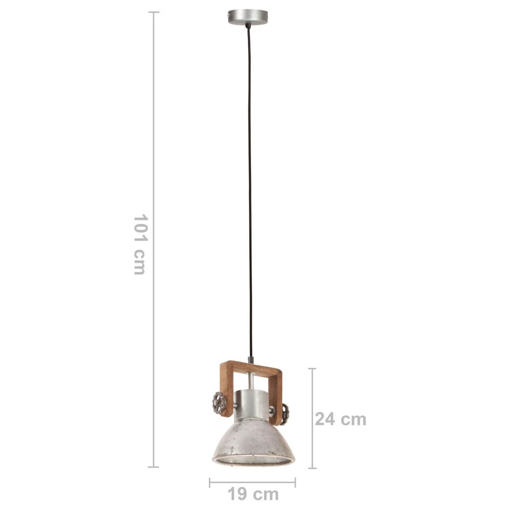 Industrial Hanging Lamp 25 W Silver Round 19 cm E27