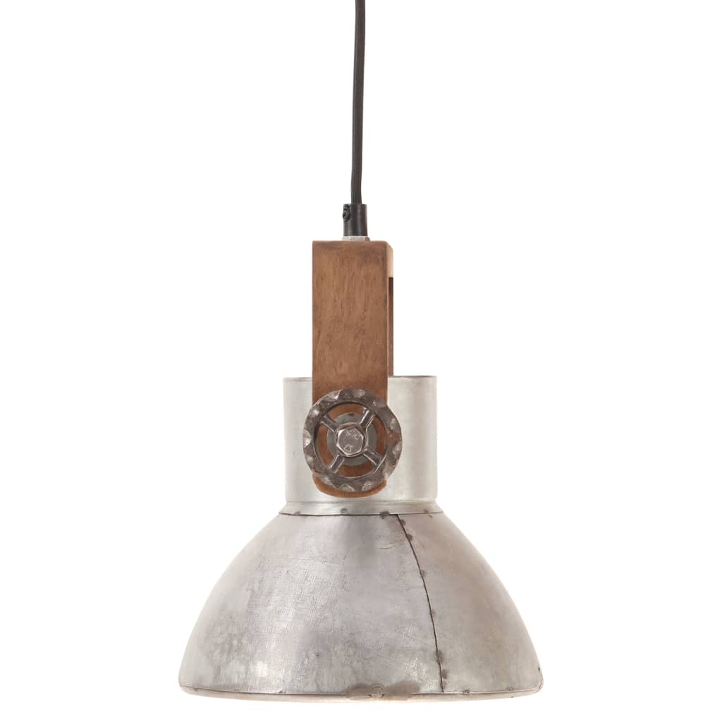 Industrial Hanging Lamp 25 W Silver Round 19 cm E27