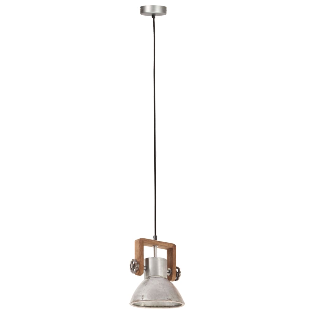 Industrial Hanging Lamp 25 W Silver Round 19 cm E27