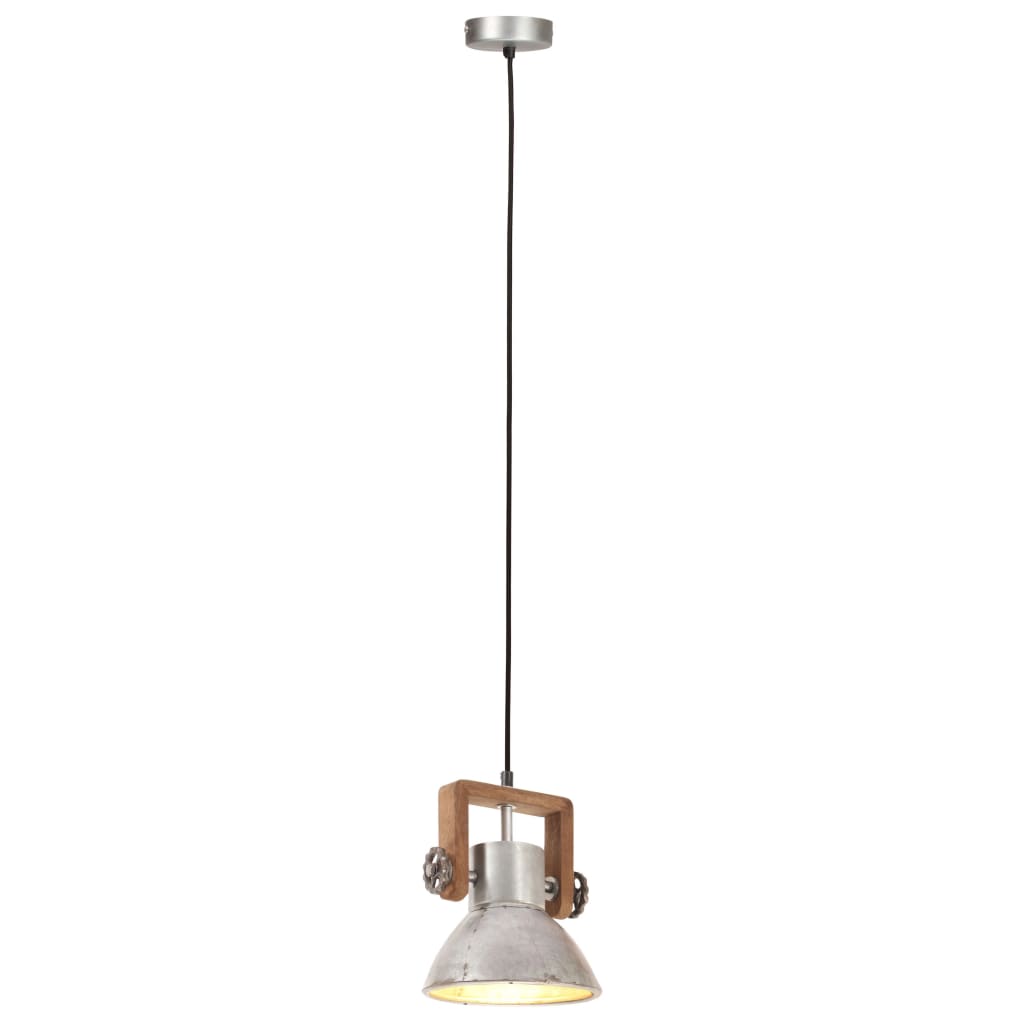 Industrial Hanging Lamp 25 W Silver Round 19 cm E27