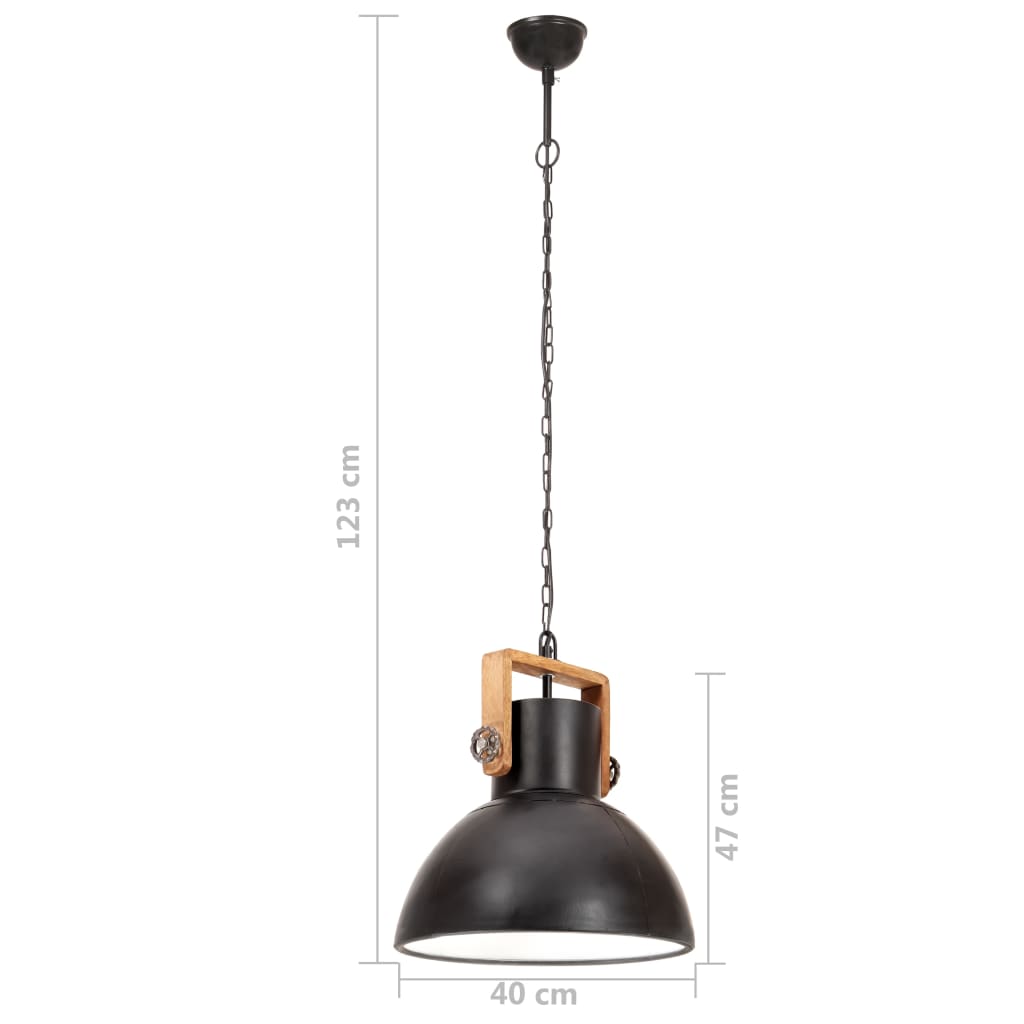 Industrial Hanging Lamp 25 W Black Round 40 cm E27