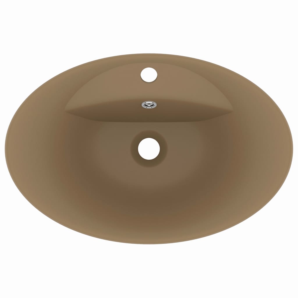 Luxury Basin Overflow Oval Matt Cream 58.5x39 cm Ceramic