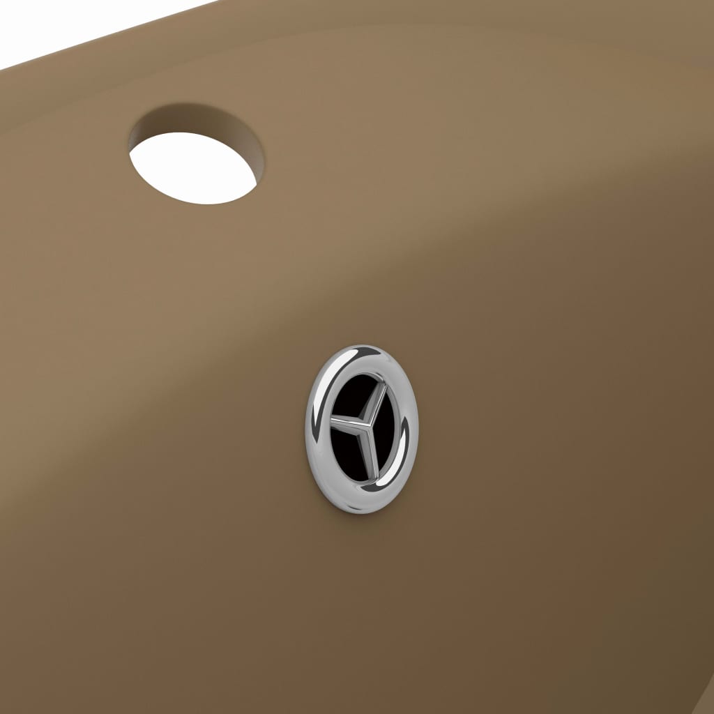 Luxury Basin Overflow Oval Matt Cream 58.5x39 cm Ceramic