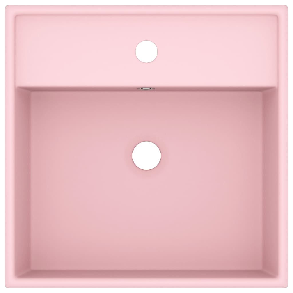 Luxury Basin Overflow Square Matt Pink 41x41 cm Ceramic