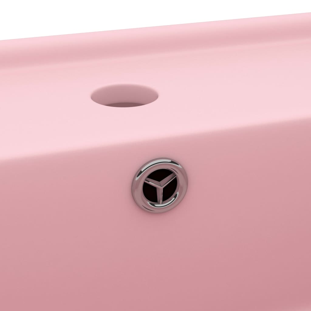Luxury Basin Overflow Square Matt Pink 41x41 cm Ceramic
