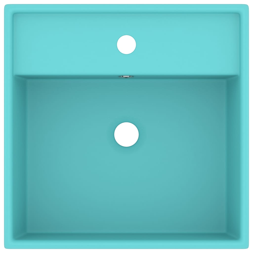 Luxury Basin Overflow Square Matt Light Green 41x41 cm Ceramic