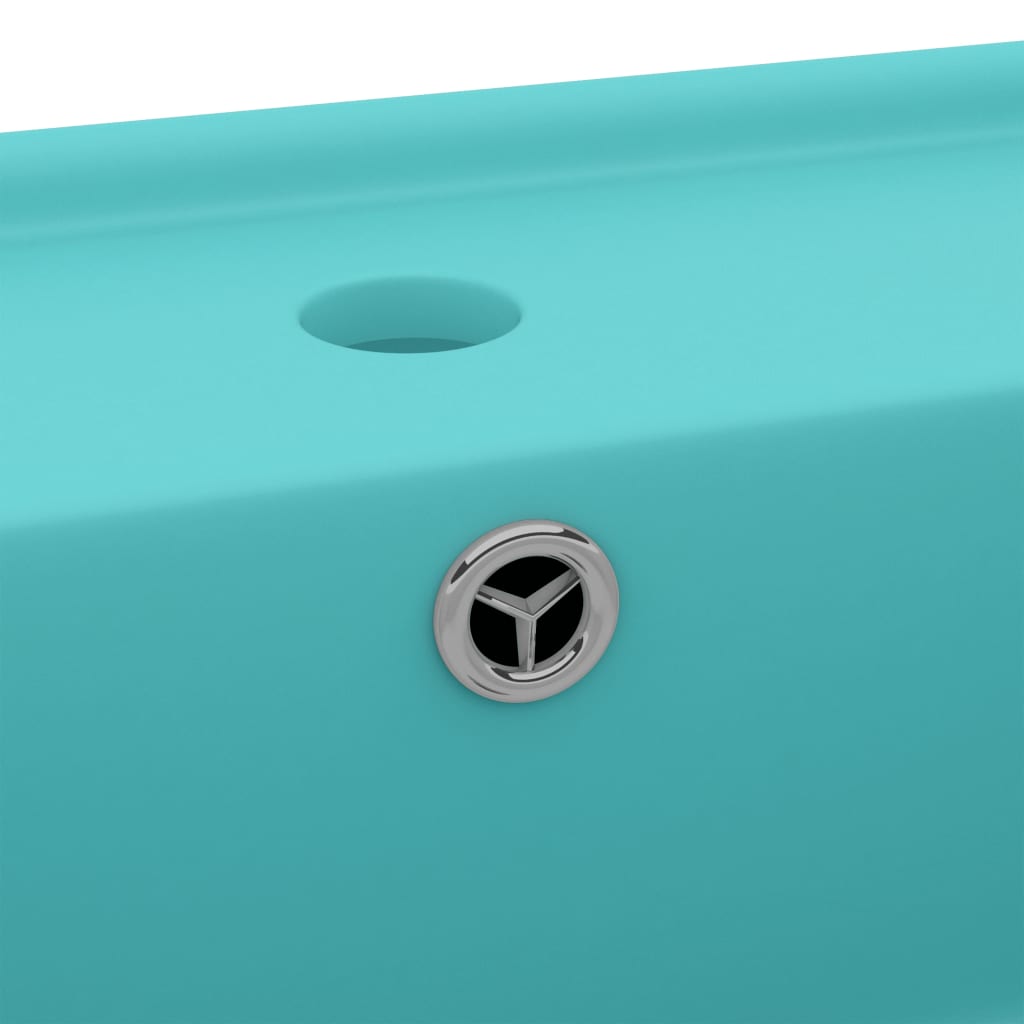 Luxury Basin Overflow Square Matt Light Green 41x41 cm Ceramic