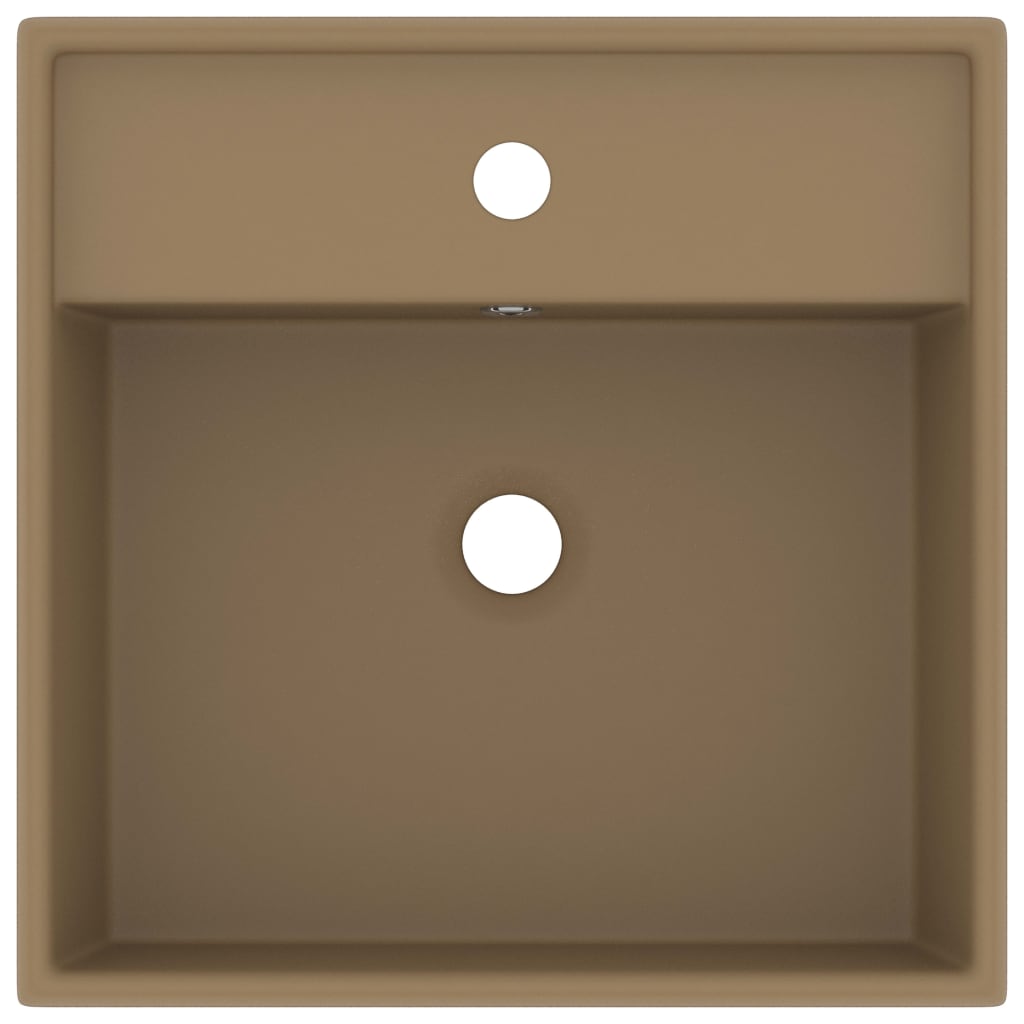 Luxury Basin Overflow Square Matt Cream 41x41 cm Ceramic