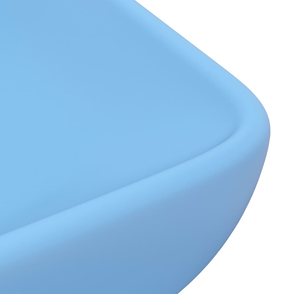 Luxury Basin Rectangular Matt Light Blue 71x38 cm Ceramic