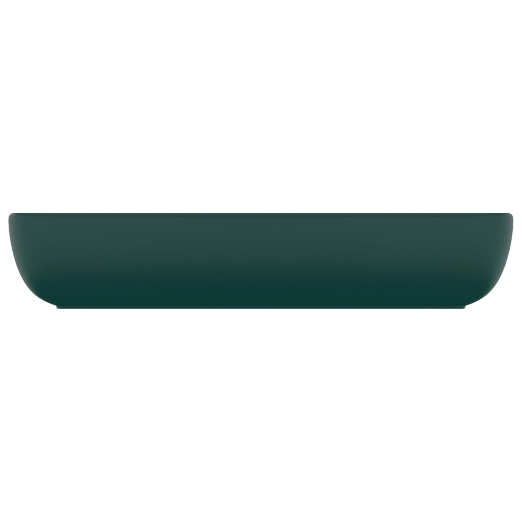 Luxury Basin Rectangular Matt Dark Green 71x38 cm Ceramic
