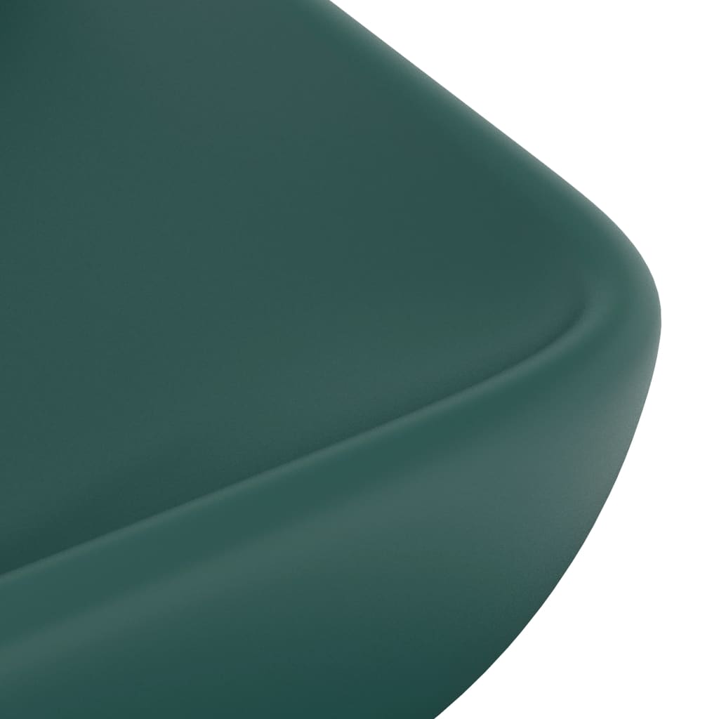 Luxury Basin Rectangular Matt Dark Green 71x38 cm Ceramic