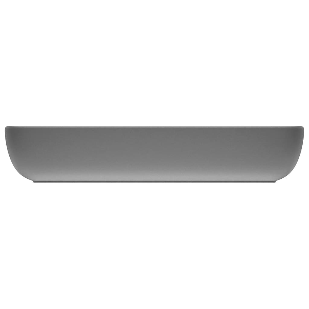 Luxury Basin Rectangular Matt Light Grey 71x38 cm Ceramic