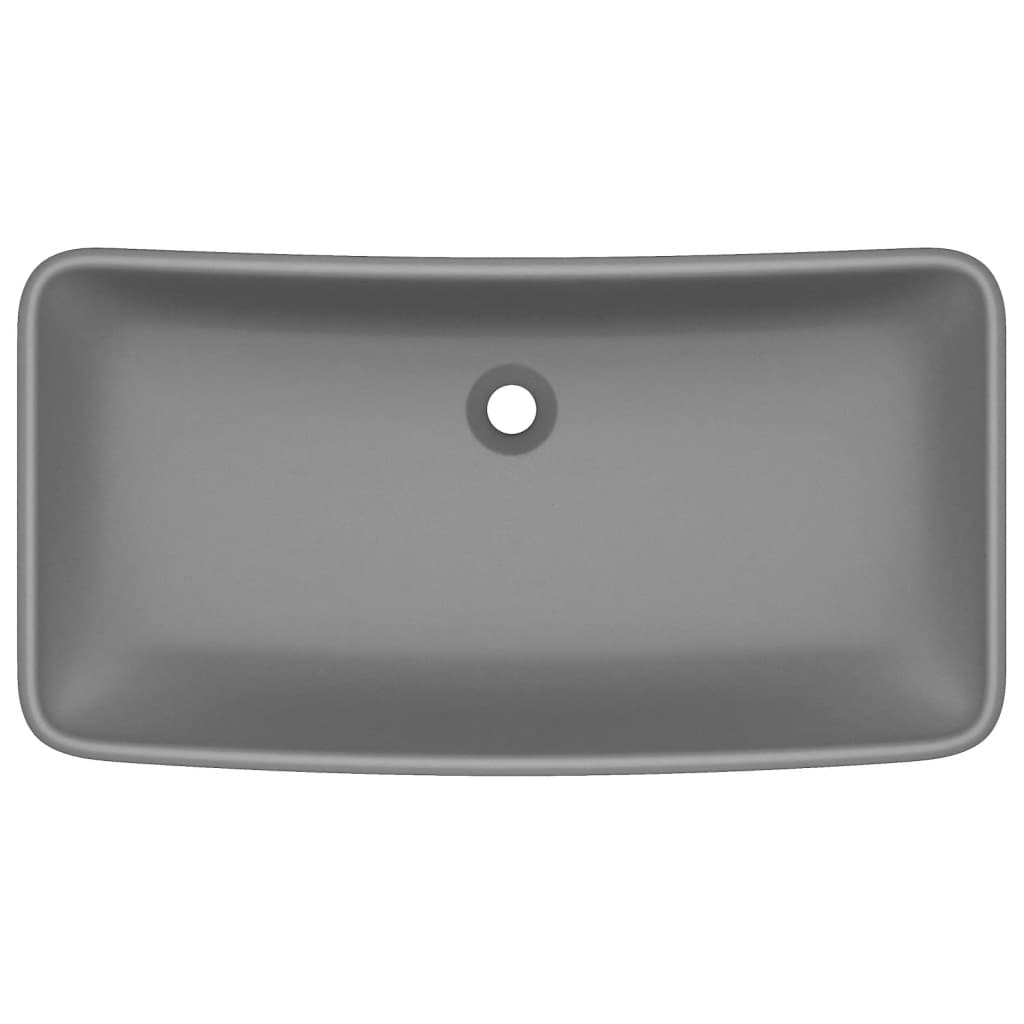 Luxury Basin Rectangular Matt Dark Grey 71x38 cm Ceramic