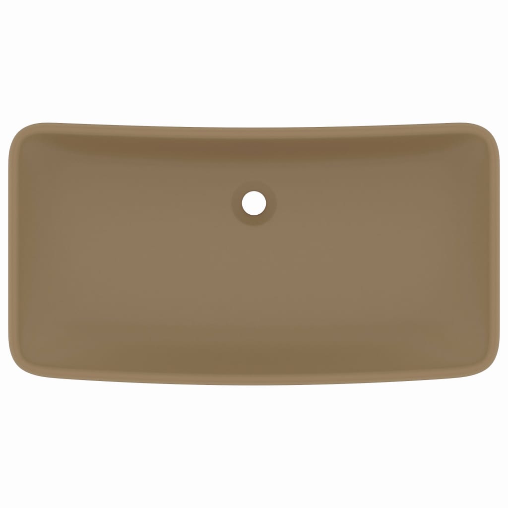 Luxury Basin Rectangular Matt Cream 71x38 cm Ceramic