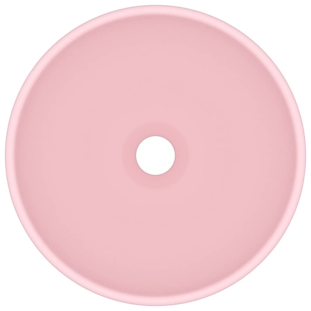 Luxury Bathroom Basin Round Matt Pink 32.5x14 cm Ceramic