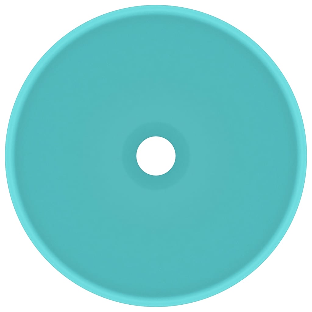 Luxury Bathroom Basin Round Matt Light Green 32.5x14 cm Ceramic