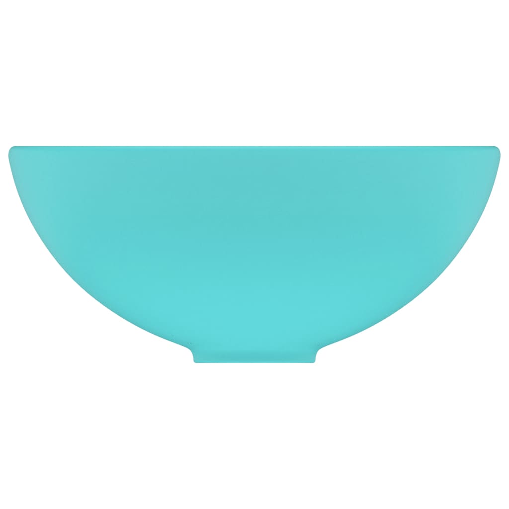 Luxury Bathroom Basin Round Matt Light Green 32.5x14 cm Ceramic