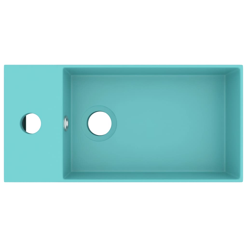 Bathroom Sink with Overflow Ceramic Light Green