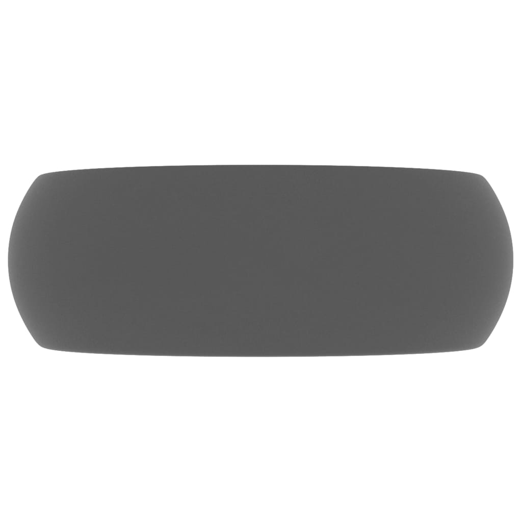 Luxury Wash Basin Round Matt Dark Grey 40x15 cm Ceramic