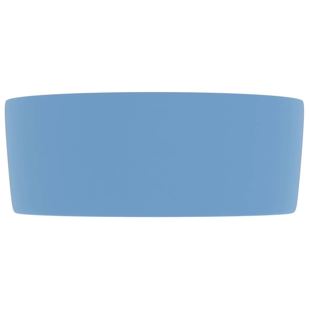 Luxury Wash Basin Round Matt Light Blue 40x15 cm Ceramic