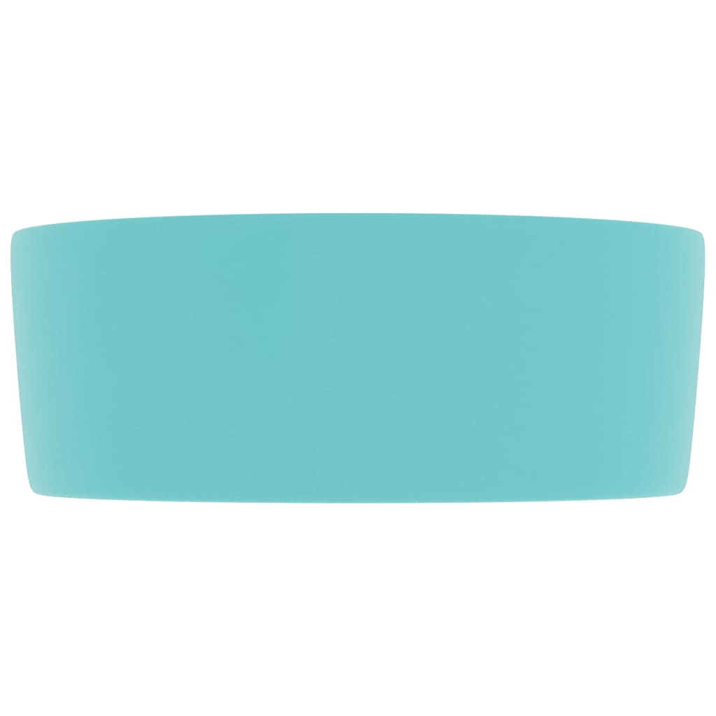 Luxury Wash Basin Round Matt Light Green 40x15 cm Ceramic