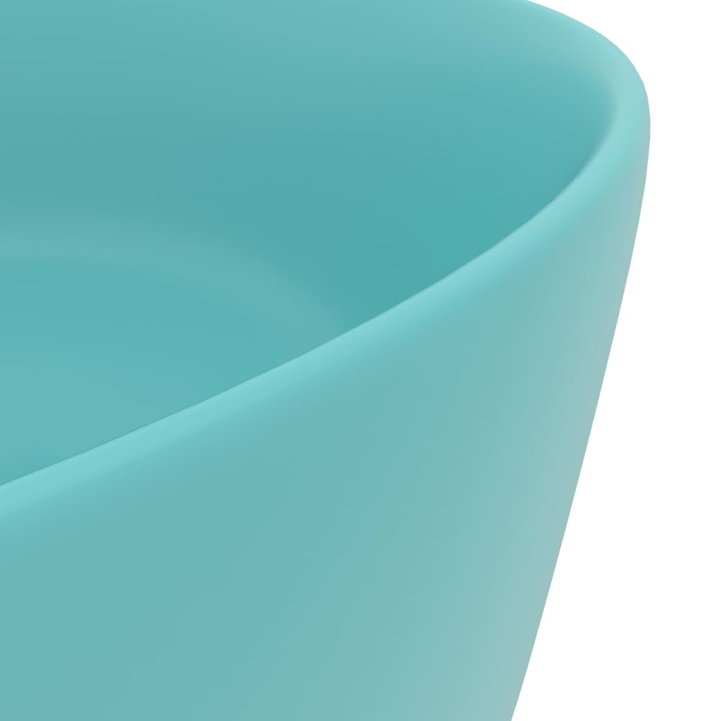 Luxury Wash Basin Round Matt Light Green 40x15 cm Ceramic