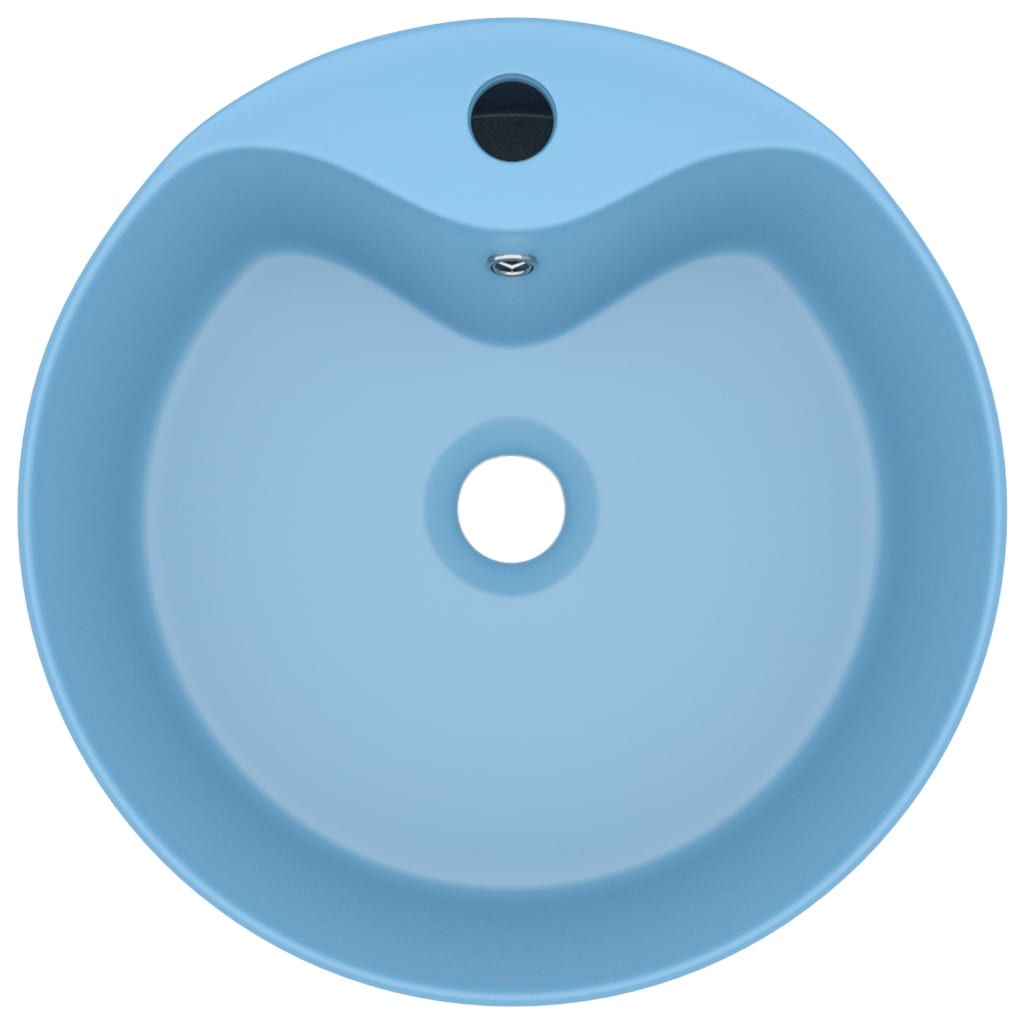 Luxury Wash Basin with Overflow Matt Light Blue 36x13 cm Ceramic