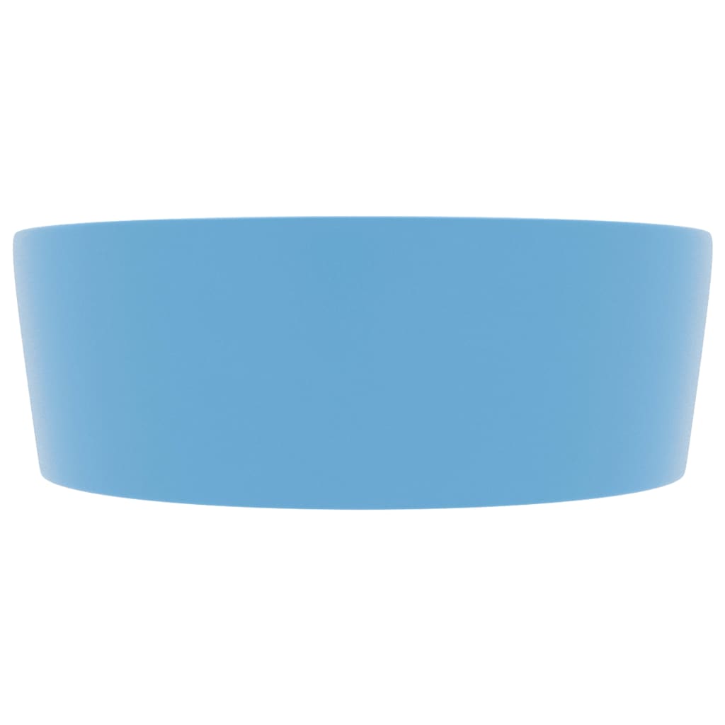 Luxury Wash Basin with Overflow Matt Light Blue 36x13 cm Ceramic
