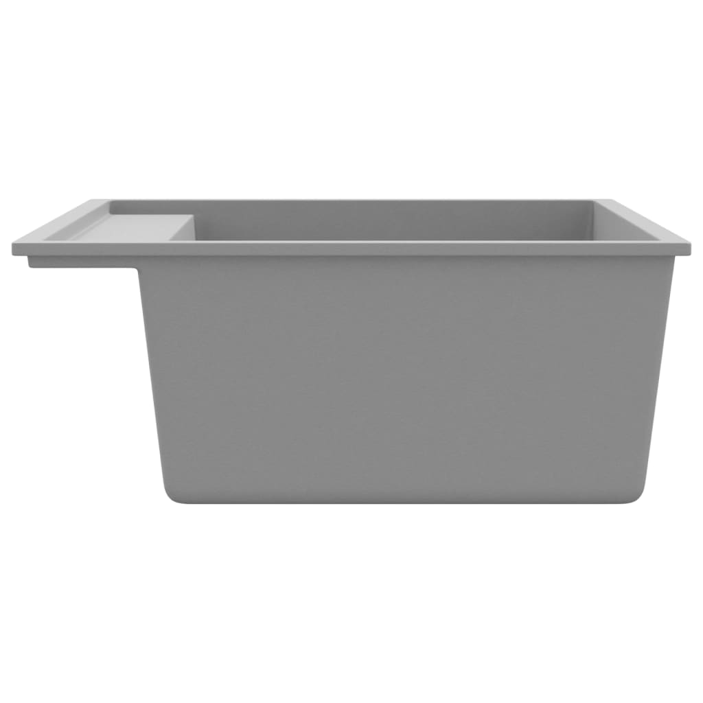 Kitchen Sink with Overflow Hole Grey Granite