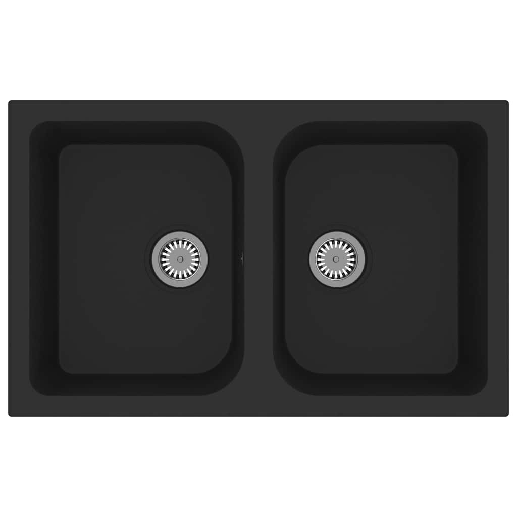 Kitchen Sink Black 76 x 48 x 30 cm Granite