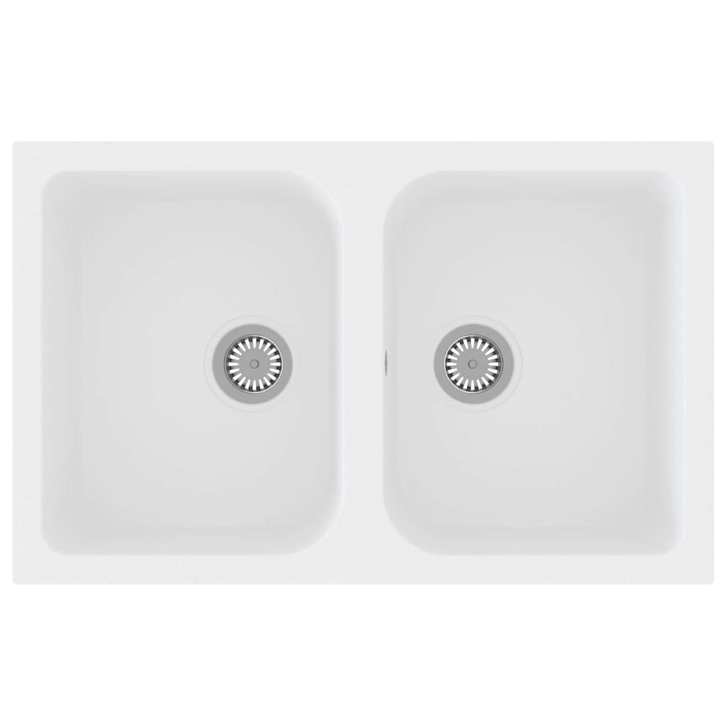 Kitchen Sink White 76 x 48 x 30 cm Granite
