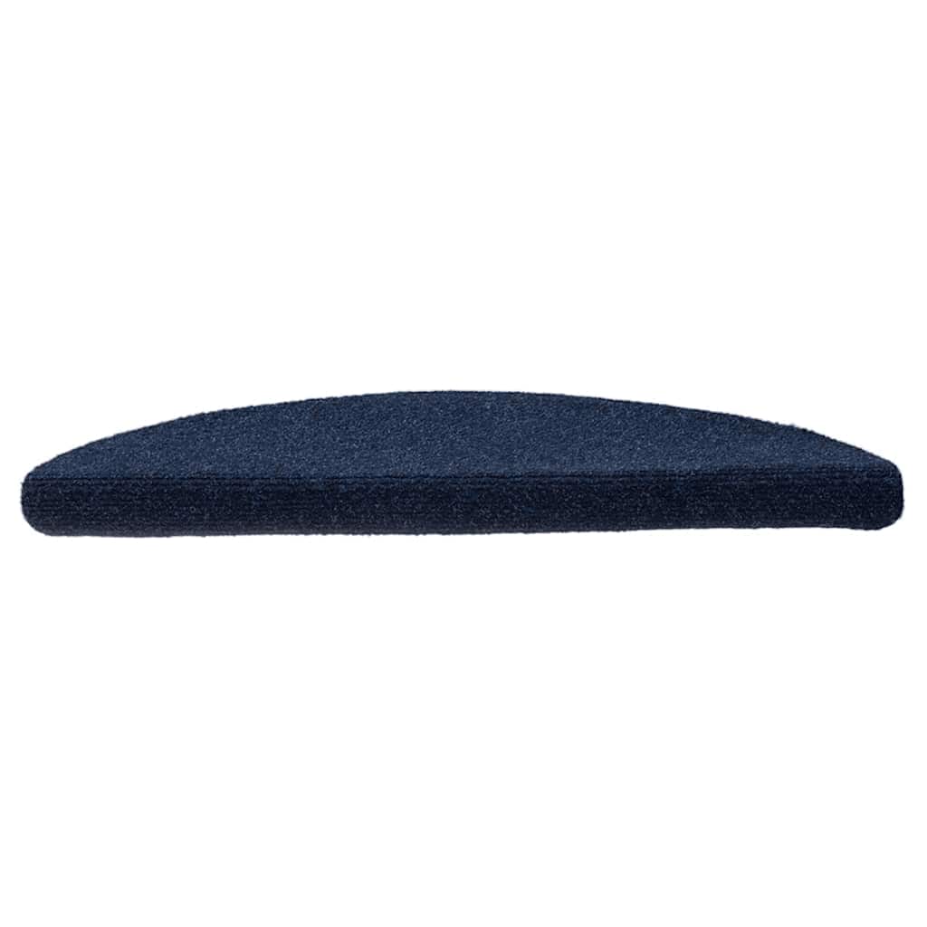 Stair Mats Self-adhesive 15 pcs 56x17x3 cm Navy Half Round