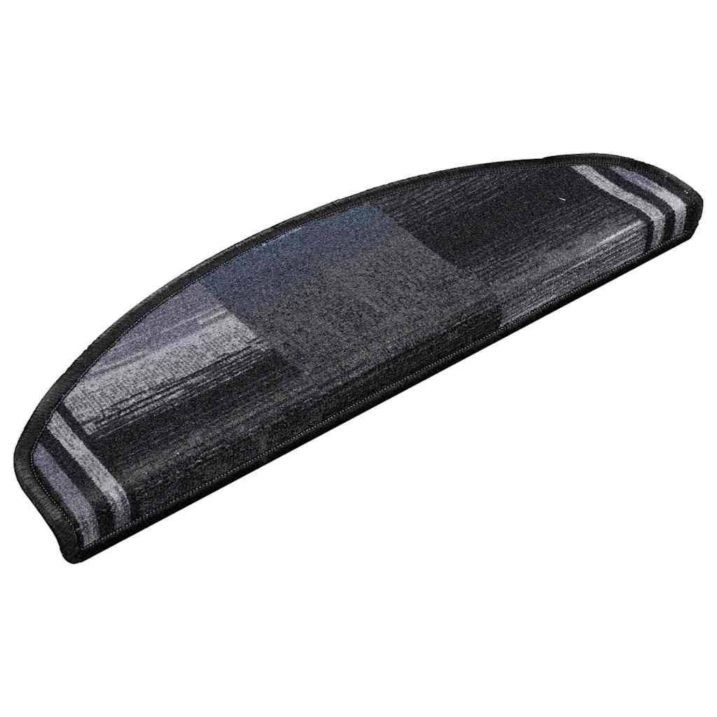 Self-adhesive Stair Mats 15 pcs Black and Grey 65x21x4 cm