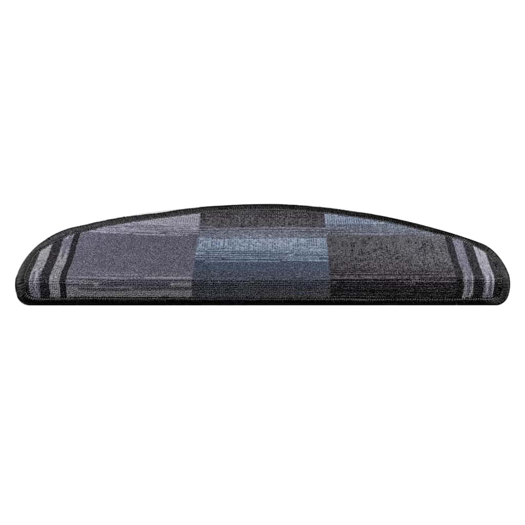 Self-adhesive Stair Mats 15 pcs Black and Grey 65x21x4 cm