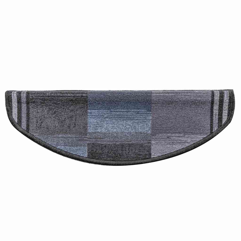 Self-adhesive Stair Mats 15 pcs Black and Grey 65x21x4 cm
