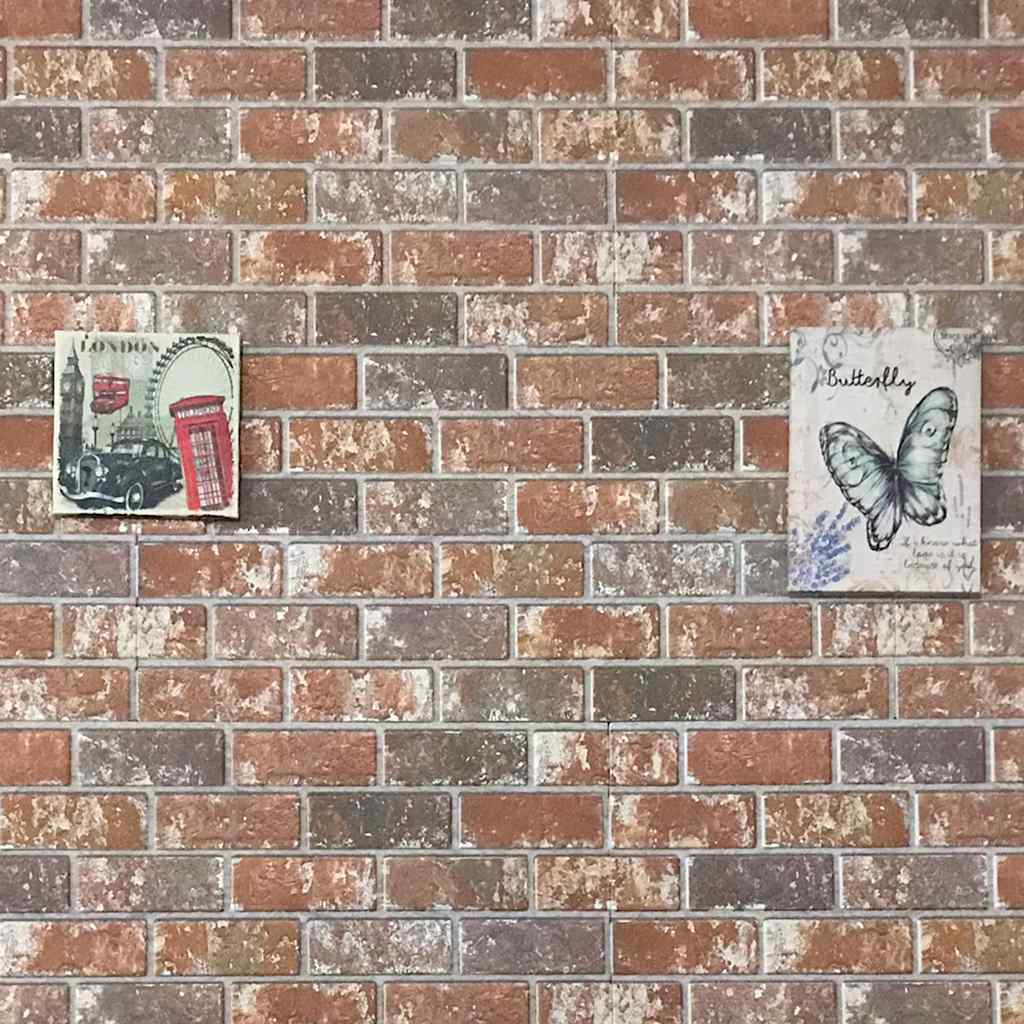 3D Wall Panels with Dark Brown & Grey Brick Design 10 pcs EPS