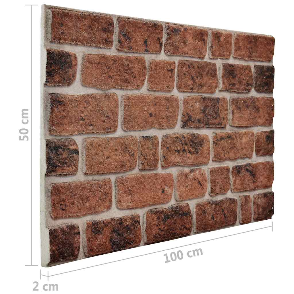 3D Wall Panels with Dark Brown Brick Design 10 pcs EPS