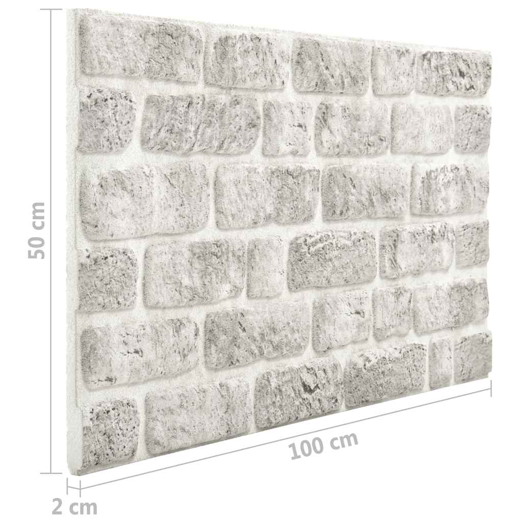 3D Wall Panels with Light Grey Brick Design 10 pcs EPS