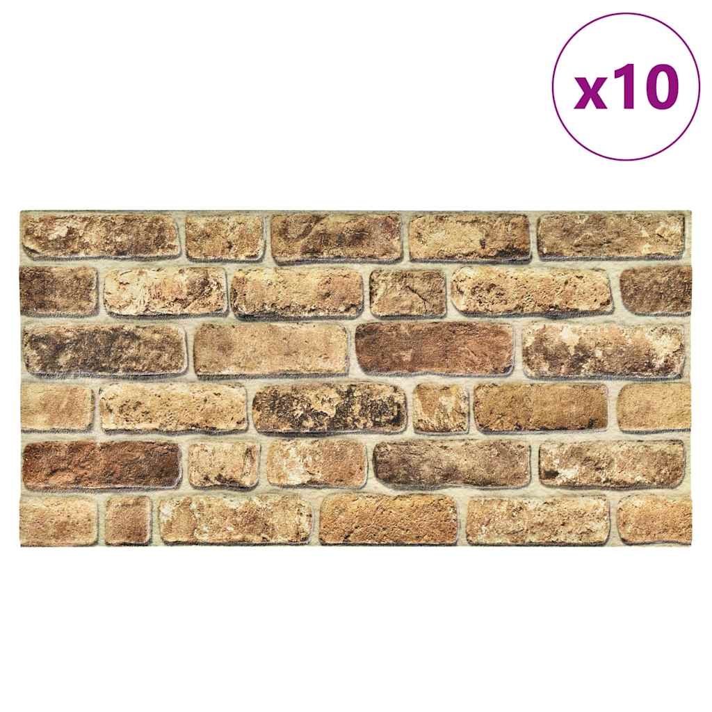3D Wall Panels with Dark Sand Brick Design 10 pcs EPS