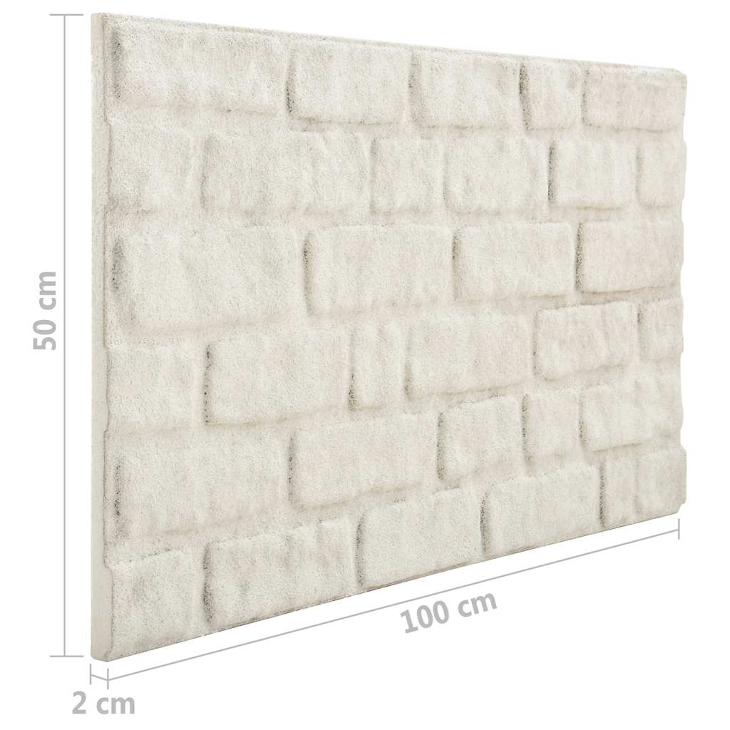 3D Wall Panels with White Brick Design 10 pcs EPS