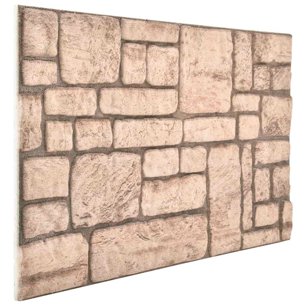 3D Wall Panels with Beige Brick Design 10 pcs EPS