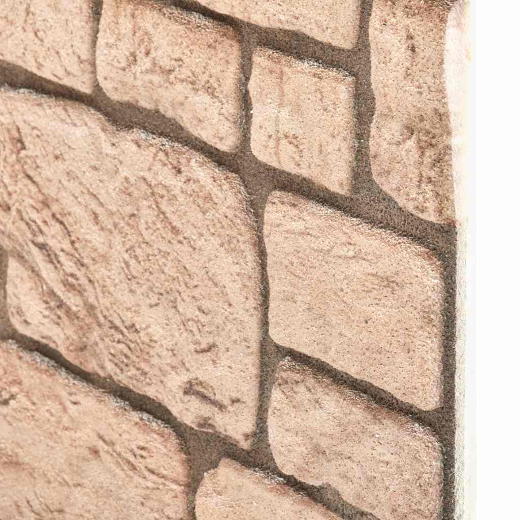 3D Wall Panels with Beige Brick Design 10 pcs EPS